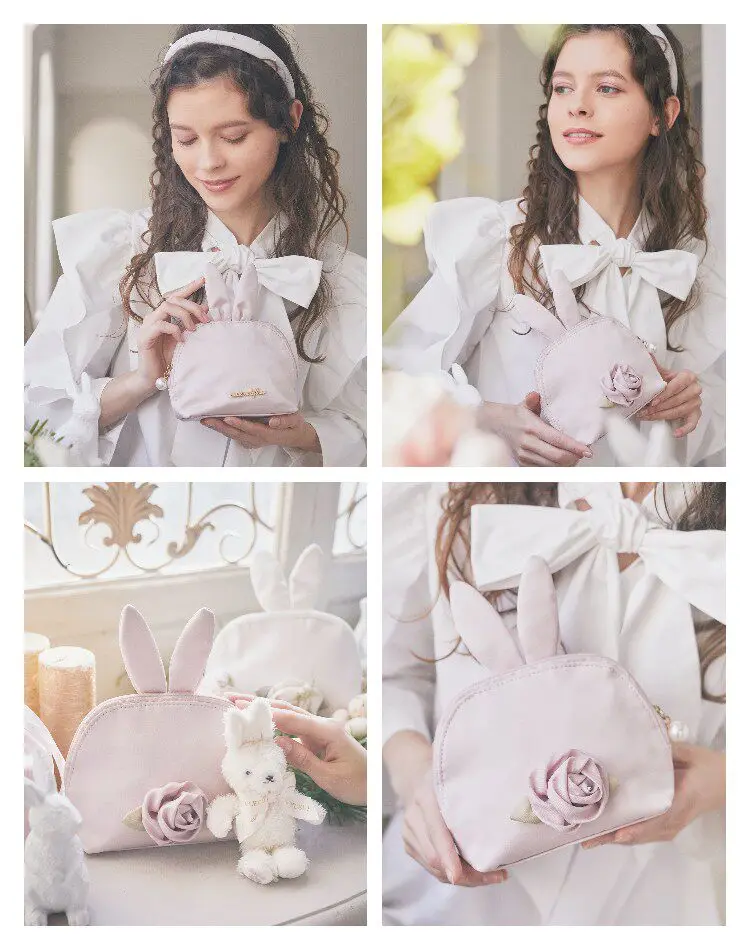 Japanese Rabbit Ear Flower Cosmetic Bags Super Cute Small Girl Heart Storage Bag Pink Rabbit Bags
Japanese Rabbit Ear Flower Cosmetic Bags Super Cute Small Girl Heart Storage Bag Pink Rabbit Bags