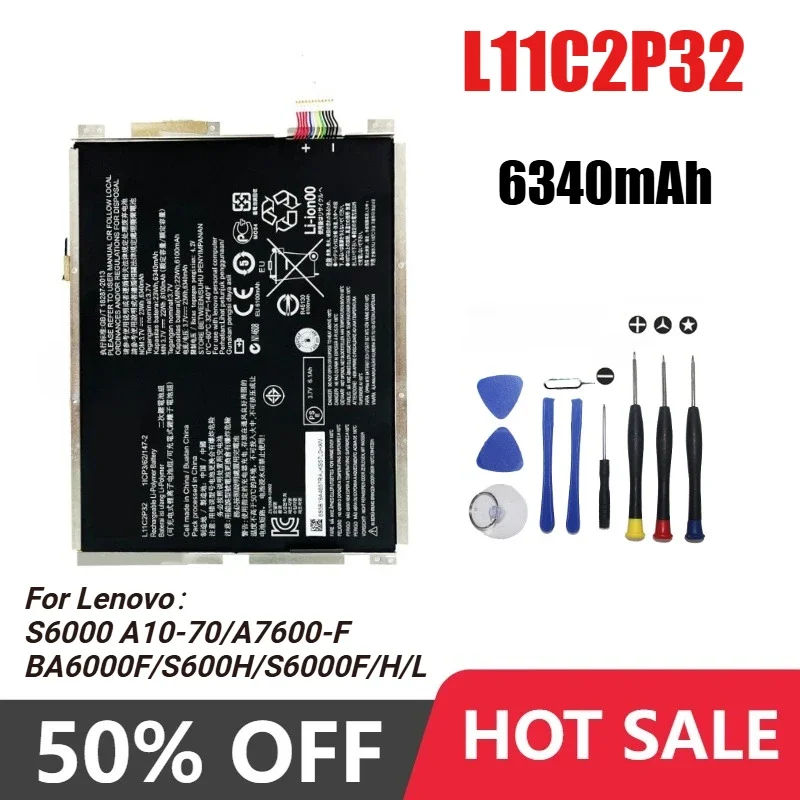 L11C2P32 3.7V/6340mAh Battery for Lenovo IdeaTad S6000 S6000-F S6000-H A7600 A7600-HV A7600-F A10-80 A10-80HC S6000F/H L12D2P31
L11C2P32 3.7V/6340mAh Battery for Lenovo IdeaTad S6000 S6000-F S6000-H A7600 A7600-HV A7600-F A10-80 A10-80HC S6000F/H L12D2P31
