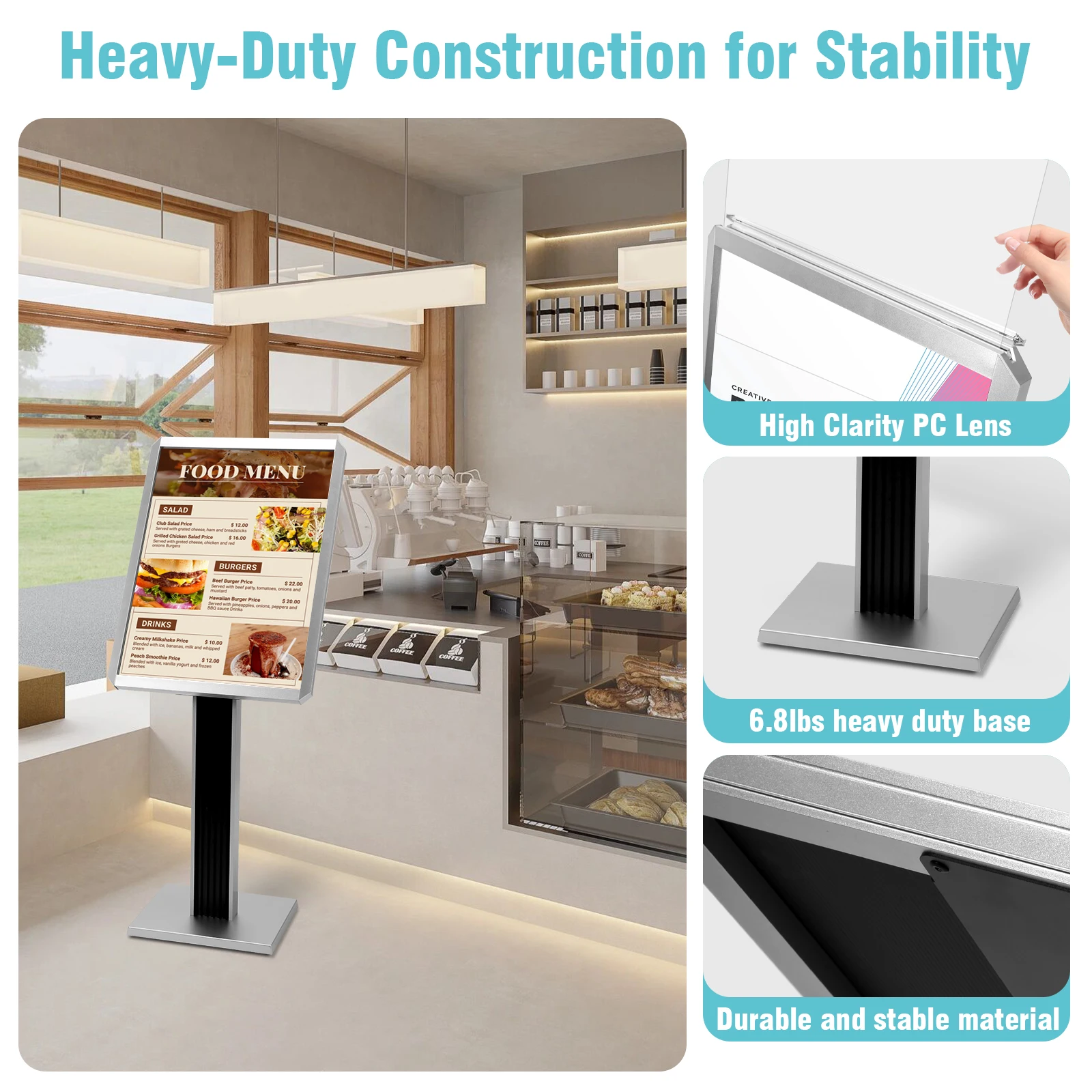 Signage Stand 20x27inch/24x31.5inch Pedestal Poster Banner Stand with Snap-Open Frame Display for Malls Schools Restaurants
Signage Stand 20x27inch/24x31.5inch Pedestal Poster Banner Stand with Snap-Open Frame Display for Malls Schools Restaurants