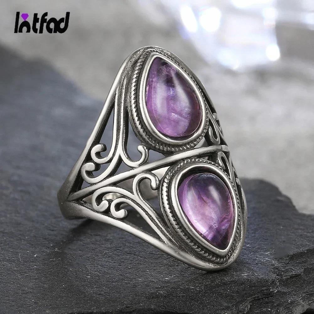 Luxury 925 Sterling Silver Vintage Ring Natural Amethyst Rings Wedding Anniversary Party Ring Gifts for Women Jewelry
Luxury 925 Sterling Silver Vintage Ring Natural Amethyst Rings Wedding Anniversary Party Ring Gifts for Women Jewelry