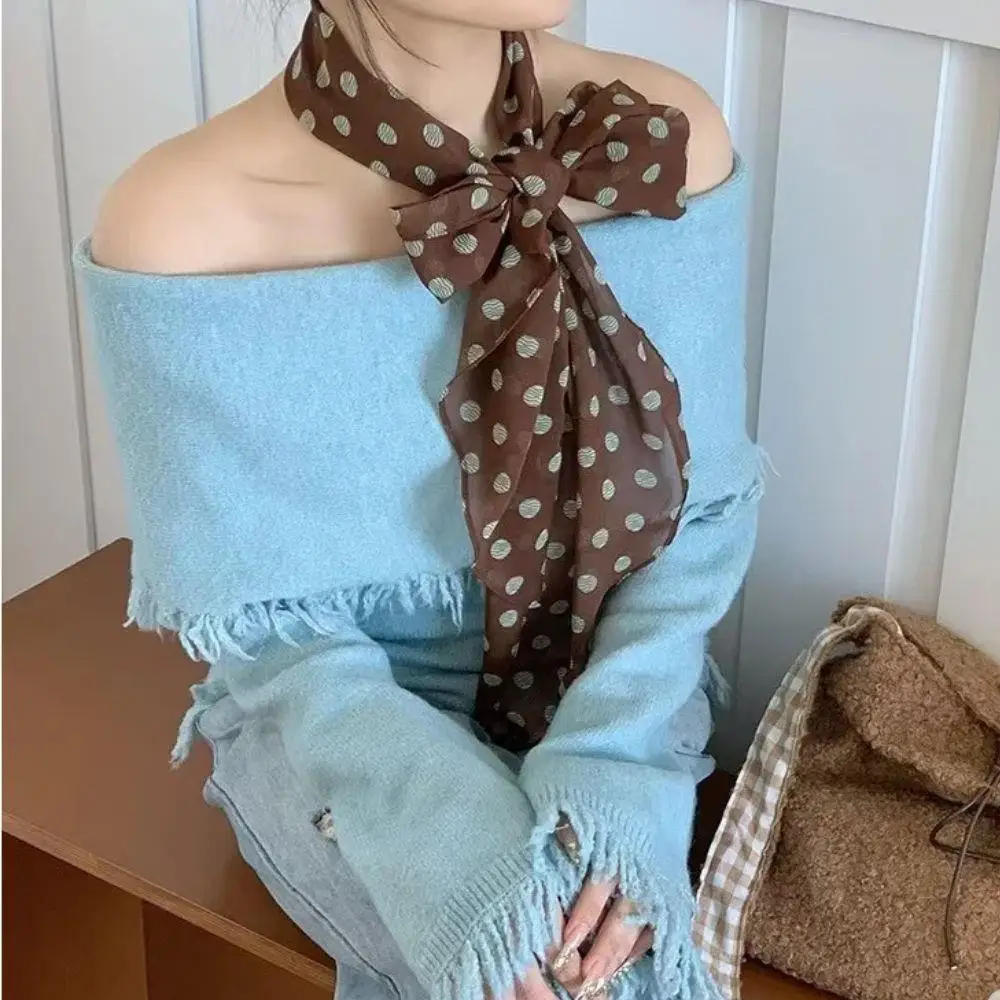 Ins Brown Polka Dot Long Silk Scarf Spring Summer Versatile Neckerchief Bag Ribbons Soft Chiffon Women Sunscreen Scarf Shawls
Ins Brown Polka Dot Long Silk Scarf Spring Summer Versatile Neckerchief Bag Ribbons Soft Chiffon Women Sunscreen Scarf Shawls