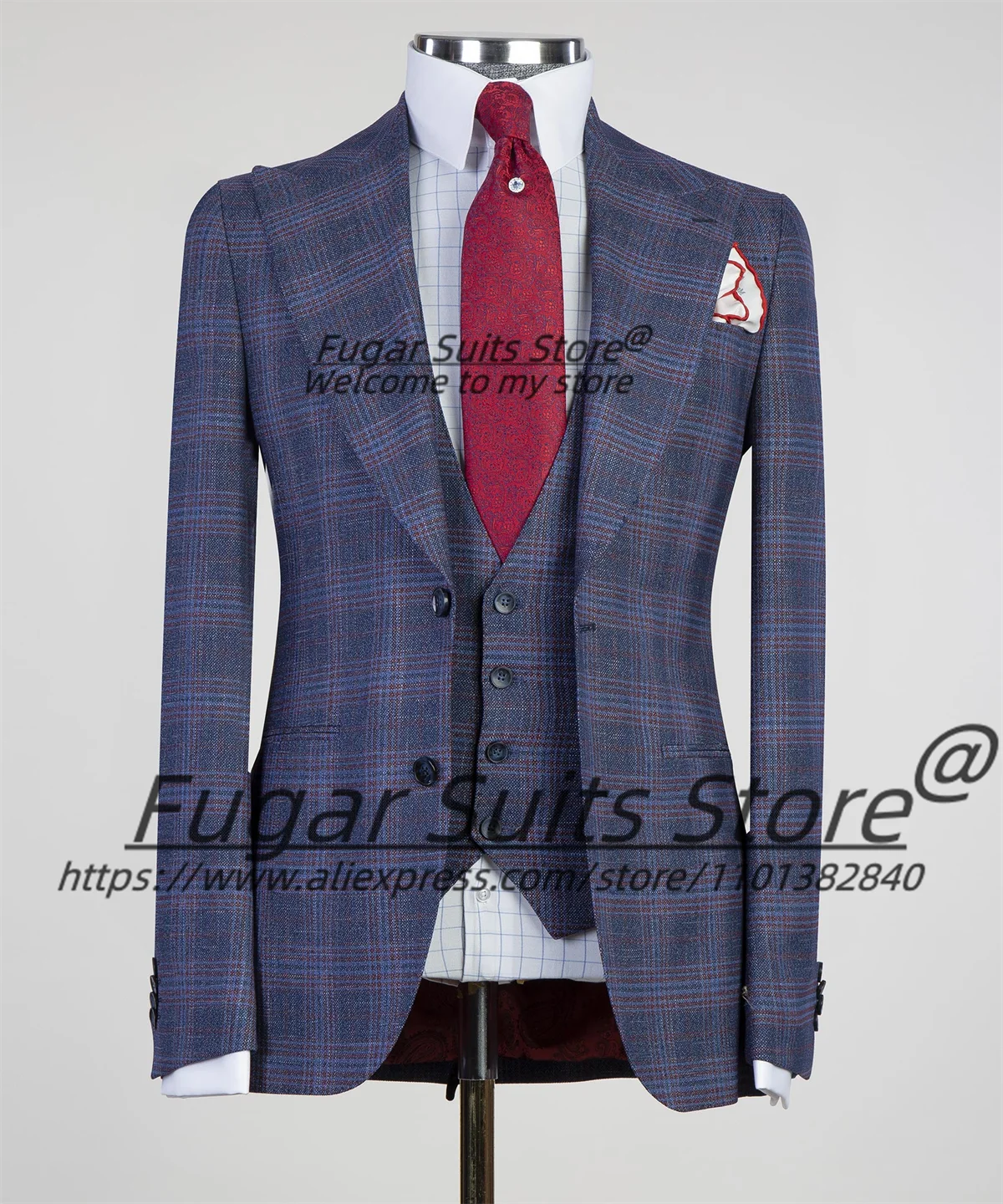Business Men Suits Tailor Made Slim Fit Plaid Man Prom Tuxedos 3Pieces Sets High-qublity Male Blazers Formal Banquet Ropa Hombre
Business Men Suits Tailor Made Slim Fit Plaid Man Prom Tuxedos 3Pieces Sets High-qublity Male Blazers Formal Banquet Ropa Hombre
