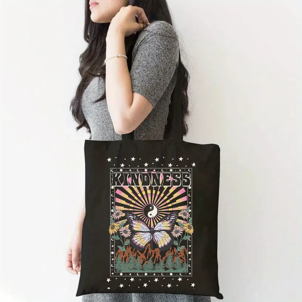 Boho Sun & Moon Print Canvas Tote Bag, Reusable Casual Shoulder Bag for Daily Shopping & Travel
Boho Sun & Moon Print Canvas Tote Bag, Reusable Casual Shoulder Bag for Daily Shopping & Travel