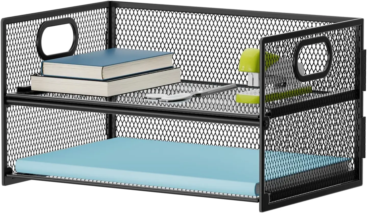 2 Tier Mesh Letter Tray with Handle for Home Office Paper Organization
2 Tier Mesh Letter Tray with Handle for Home Office Paper Organization
