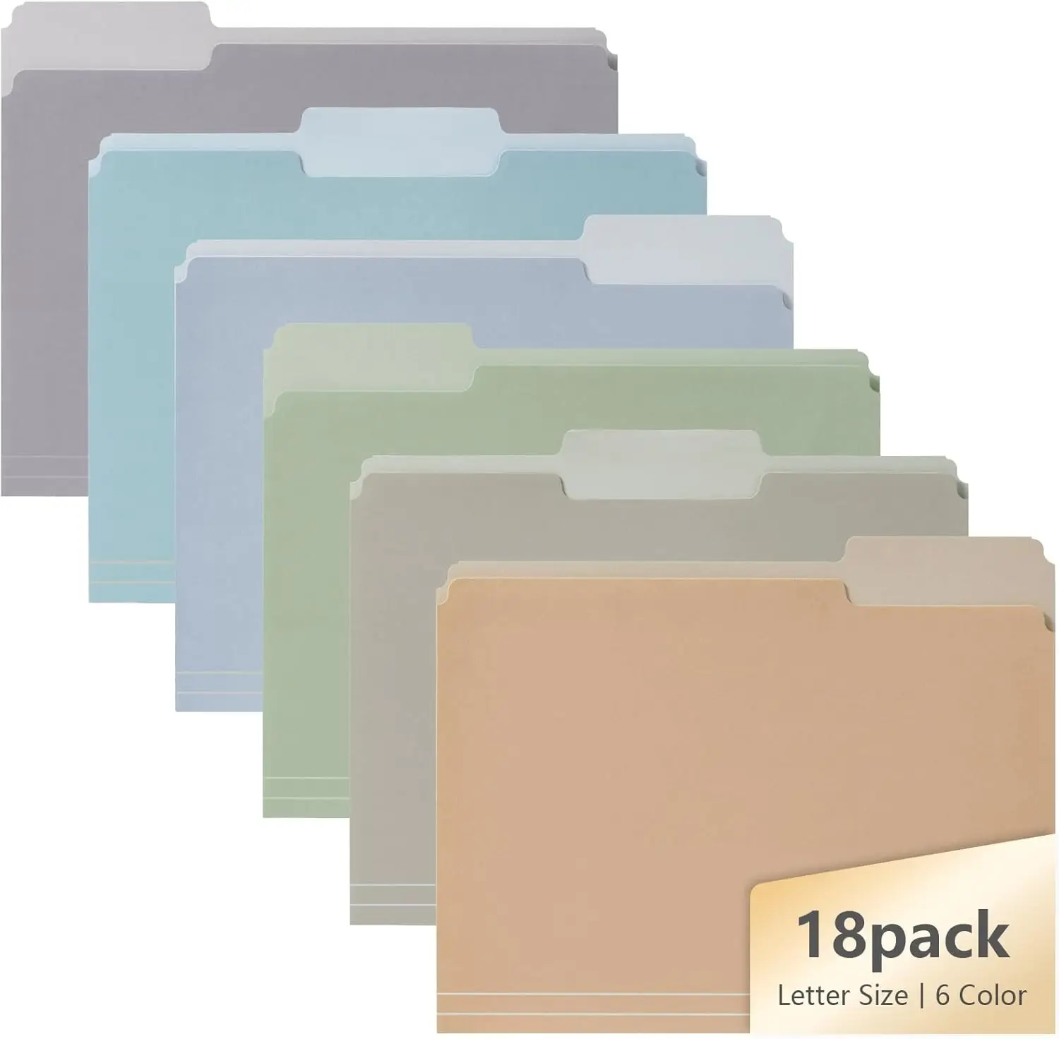 18pcs Two-Tone Pastel File Folders, Letter Size 8.5x11, 6 Colors Assorted for Document Filing
18pcs Two-Tone Pastel File Folders, Letter Size 8.5x11, 6 Colors Assorted for Document Filing