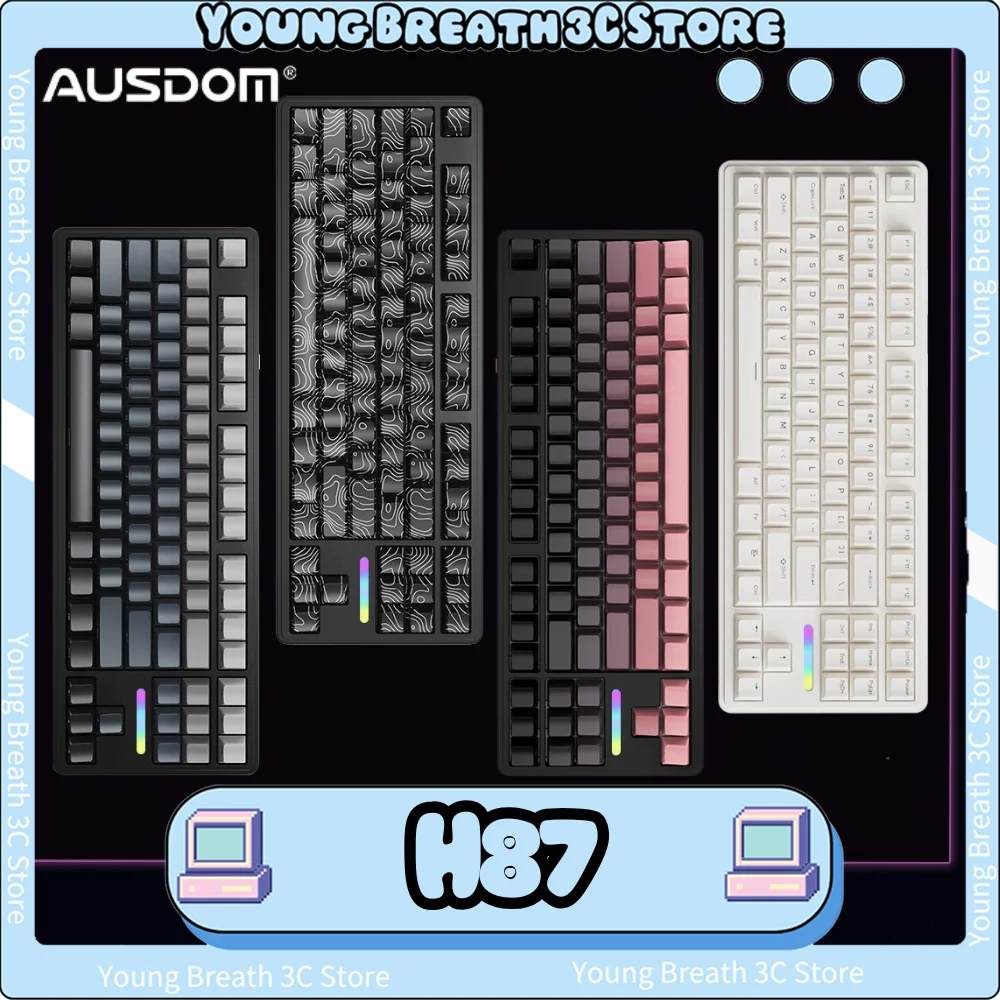 AUSDOM H87 Mechanical Keyboard 3 Modes Wireless Esport Gaming Keyboard 87 Key RGB Hot Swappable 10000mAh Gasket Keyboard Custom
AUSDOM H87 Mechanical Keyboard 3 Modes Wireless Esport Gaming Keyboard 87 Key RGB Hot Swappable 10000mAh Gasket Keyboard Custom