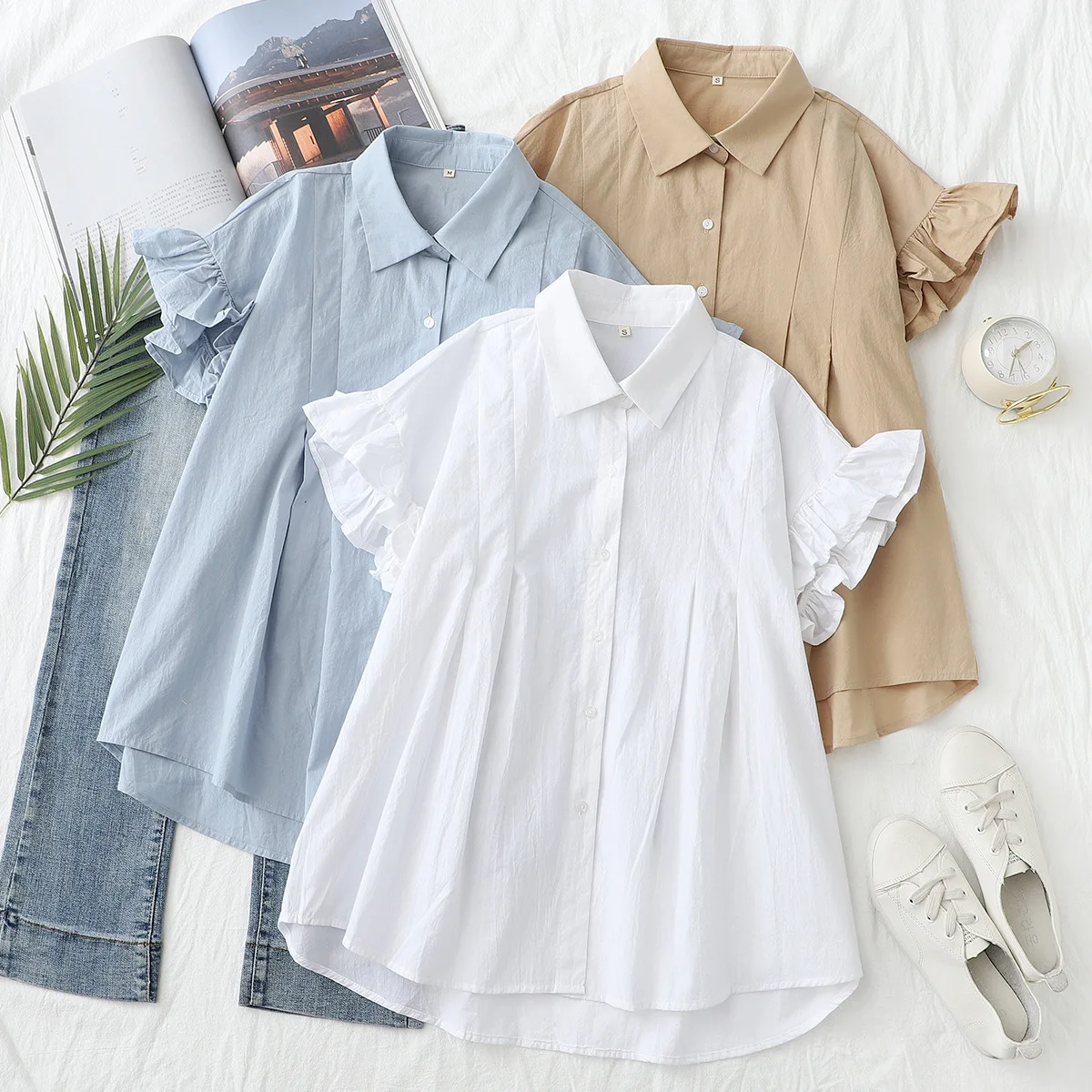 Flared Sve ort Sve Slim irt Women's Chiffon Sve irt Busin Casual Pure Color Loose Fit Winter Season
Flared Sve ort Sve Slim irt Women's Chiffon Sve irt Busin Casual Pure Color Loose Fit Winter Season
