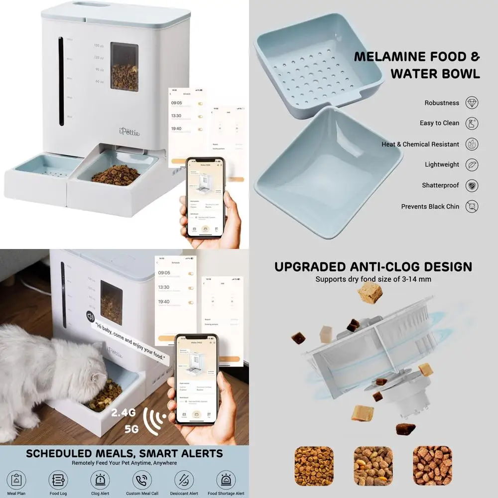 2-in-1 Pet Feeder & Waterer, 300 oz Capacity, 5G/2.4GHz WiFi, Ideal for 2-Week Supply, Great for Busy Families
2-in-1 Pet Feeder & Waterer, 300 oz Capacity, 5G/2.4GHz WiFi, Ideal for 2-Week Supply, Great for Busy Families