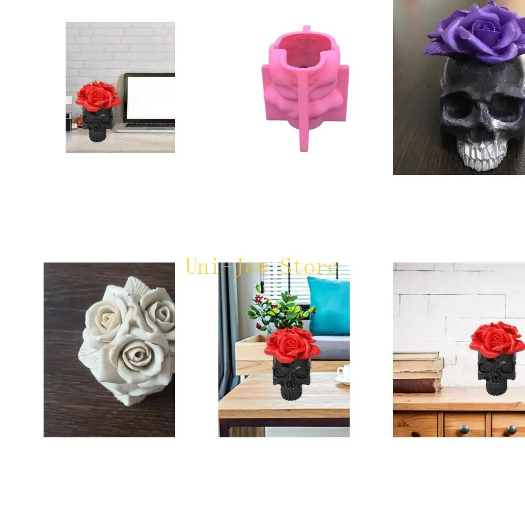 40GB Rose Skull Silicone Mold Epoxy Resin Casting Mould DIY Plaster Pen Holder Halloween Decoration for DIY Crafts
40GB Rose Skull Silicone Mold Epoxy Resin Casting Mould DIY Plaster Pen Holder Halloween Decoration for DIY Crafts