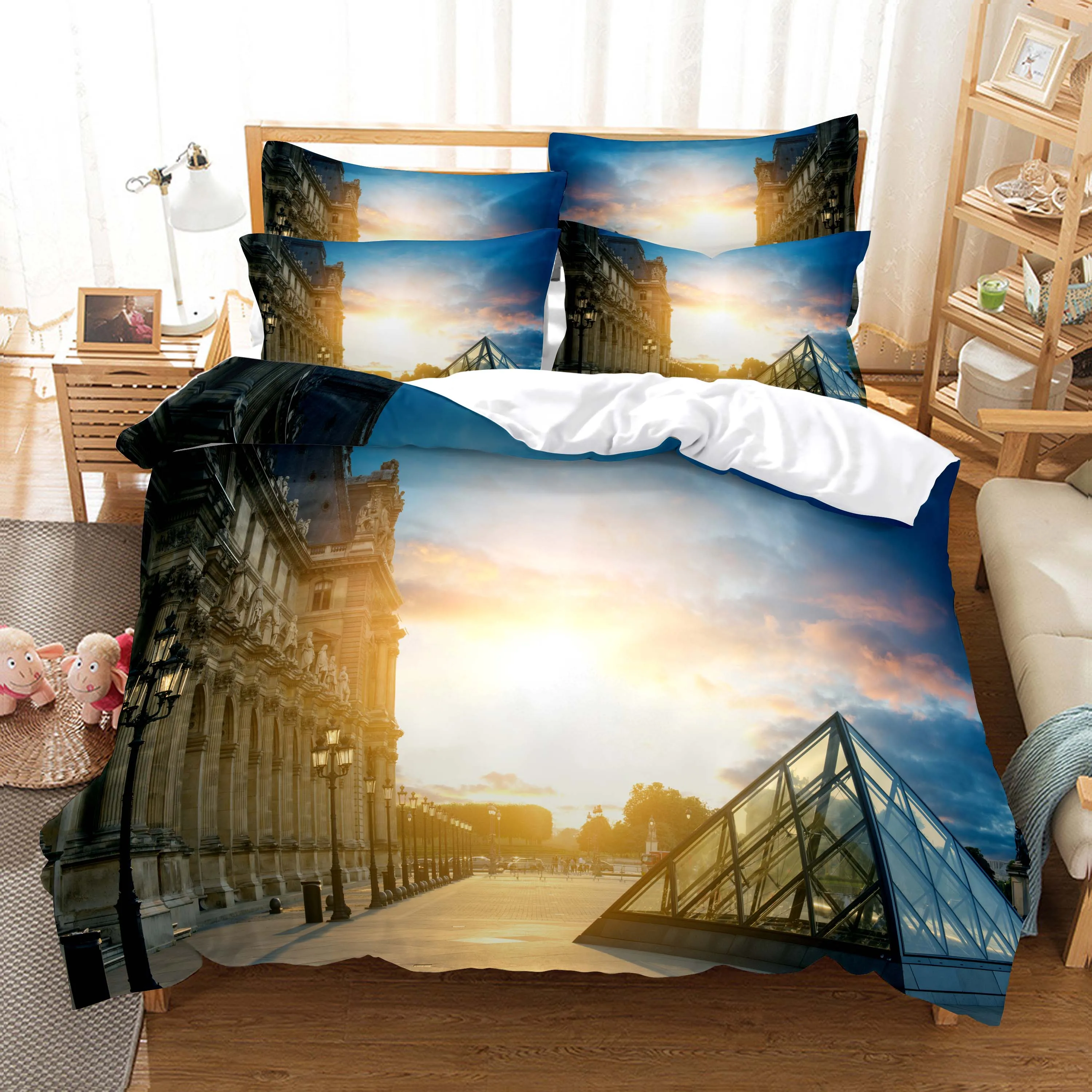 Building Famous Landscape Bedding Set For Bedroom Soft Bedspreads For Bed Home Comfortable Polyester Duvet Cover With Pillowcase
Building Famous Landscape Bedding Set For Bedroom Soft Bedspreads For Bed Home Comfortable Polyester Duvet Cover With Pillowcase