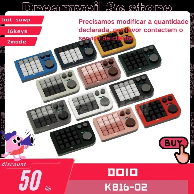 Doio Kb16-02 Mini Game Keyboards16keys 2mode Aluminium Alloy Gaming Keyboard Hot Swap Gasket Custom mini gaming keyboards Gifts
Doio Kb16-02 Mini Game Keyboards16keys 2mode Aluminium Alloy Gaming Keyboard Hot Swap Gasket Custom mini gaming keyboards Gifts