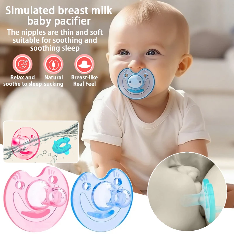 1/2 Baby pacifier V-shaped soft simulation breast milk real feeling newborn baby liquid silicone sleeping pacifier anti bloating
1/2 Baby pacifier V-shaped soft simulation breast milk real feeling newborn baby liquid silicone sleeping pacifier anti bloating