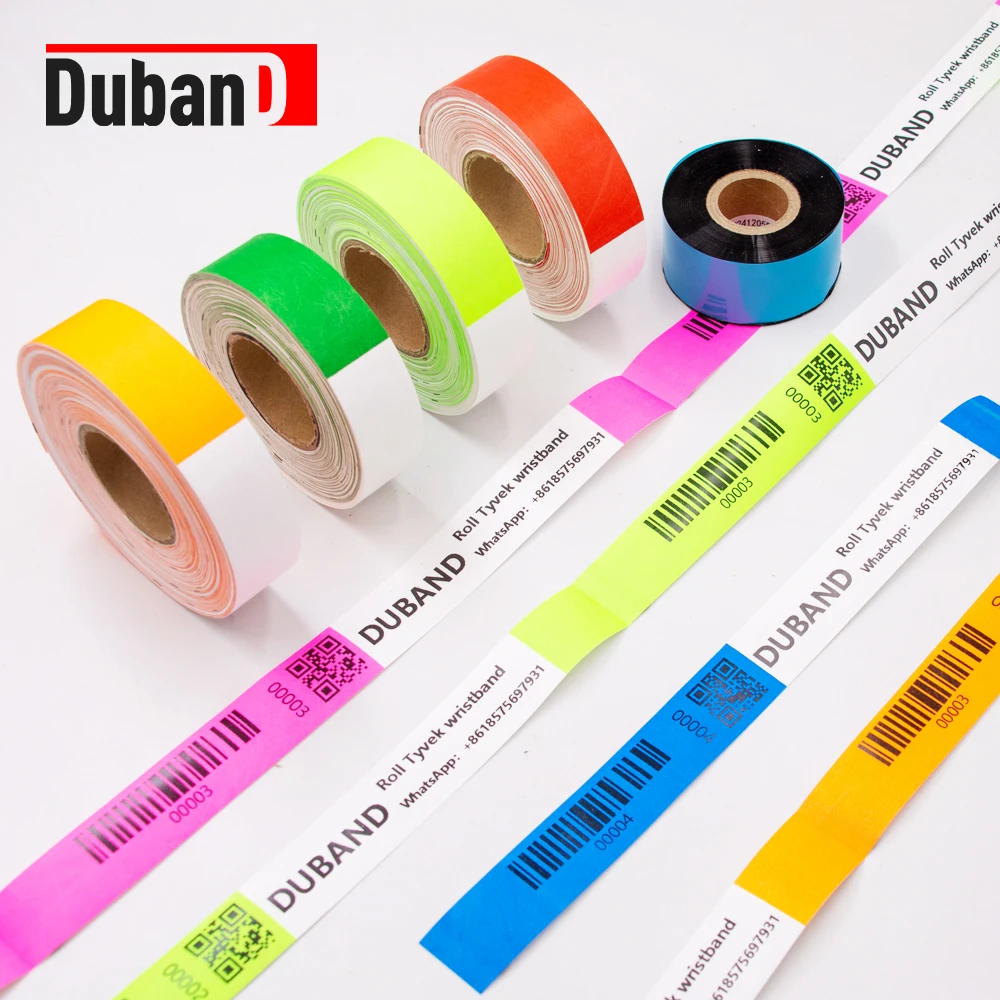 200pcs roll-packed Tyvek paper disposable wristbands, carbon ribbon printed personalized bracelets, identification wristbands
200pcs roll-packed Tyvek paper disposable wristbands, carbon ribbon printed personalized bracelets, identification wristbands