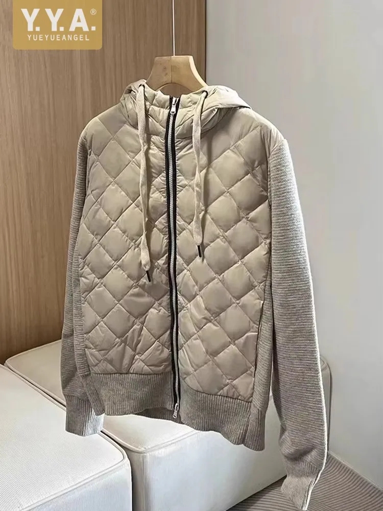 Elegant Women Winter Casual Wool Patchwork Goose Down Jacket Zipper Hooded Outerwear Fashion Designer Lady Warm Streetwear Coat
Elegant Women Winter Casual Wool Patchwork Goose Down Jacket Zipper Hooded Outerwear Fashion Designer Lady Warm Streetwear Coat