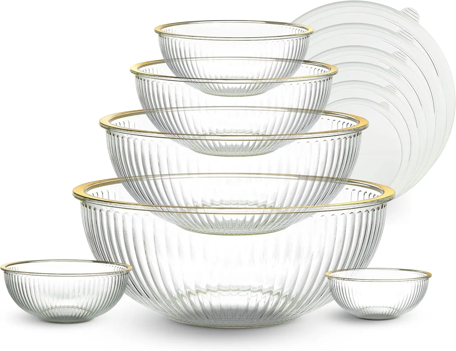 Набор стеклянных мисок для смешивания из 12 предметов с крышками, боросиликатные миски для приготовления пищи, выпечки и приготовления еды, золотой обод
Набор стеклянных мисок для смешивания из 12 предметов с крышками, боросиликатные миски для приготовления пищи, выпечки и приготовления еды, золотой обод