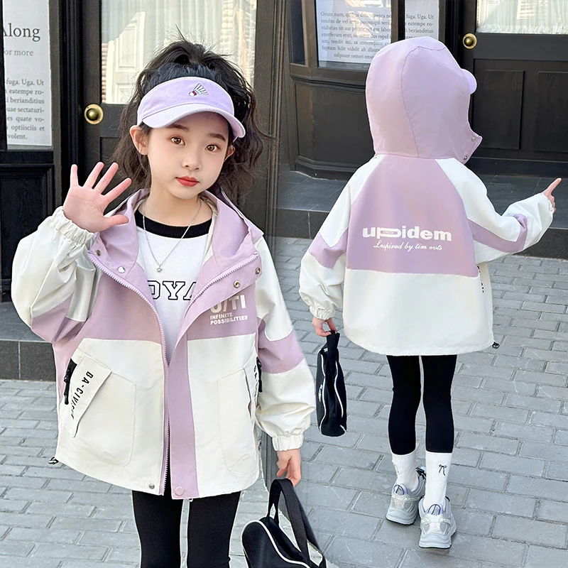 Spring Summer Waterproof Hooded Girls Letter Patchwork Zip Jackets School Kids Outfit Long Sleeve Teenage Boys Clothes TR409
Spring Summer Waterproof Hooded Girls Letter Patchwork Zip Jackets School Kids Outfit Long Sleeve Teenage Boys Clothes TR409