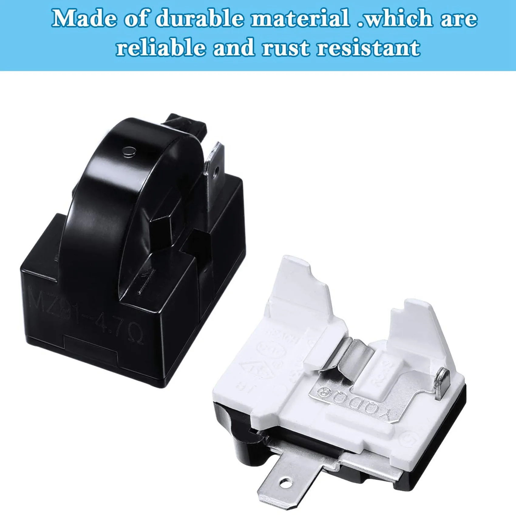 KYCOR-10X QP2-4.7 PTC Starter Relay 1 Pin Refrigerator Starter Relay And 6750C-0005P Refrigerator Overload Protector
KYCOR-10X QP2-4.7 PTC Starter Relay 1 Pin Refrigerator Starter Relay And 6750C-0005P Refrigerator Overload Protector