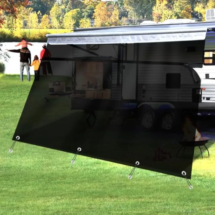 RV awning shade screen with zipper, 9'x15'3, black, 230GSM 8.2oz 600D mesh blocks 88 sunlight for improved shade and privacy
RV awning shade screen with zipper, 9'x15'3, black, 230GSM 8.2oz 600D mesh blocks 88 sunlight for improved shade and privacy