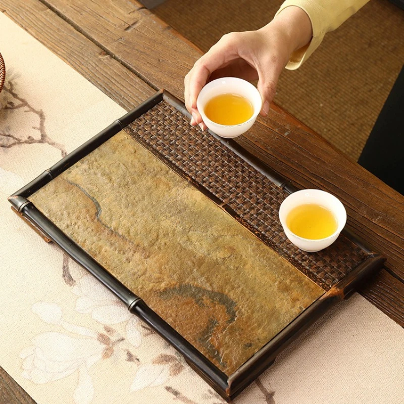 JUSTINLAU Handmade Bamboo Woven Tea Set Tray Rectangular Dry Brewing Table Simple Tea Tray for Home Guests To Serve Tea
JUSTINLAU Handmade Bamboo Woven Tea Set Tray Rectangular Dry Brewing Table Simple Tea Tray for Home Guests To Serve Tea
