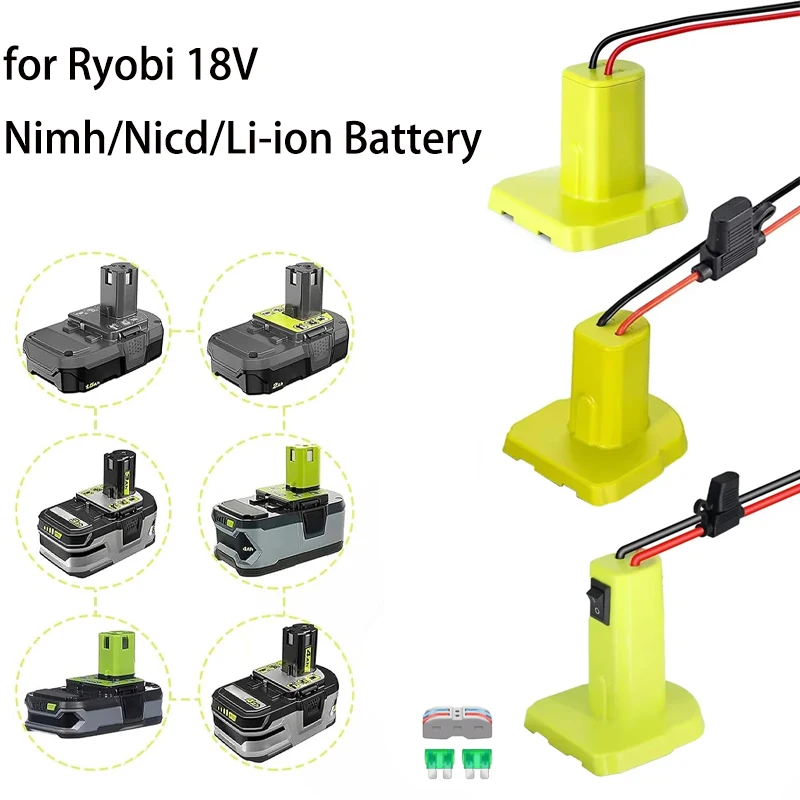 for Ryobi 18V Nimh/Nicd/Li-ion Battery Power Wheels Adapter for Ryobi 18V Battery with Fuse Switch DIY Battery Adapter Connector
for Ryobi 18V Nimh/Nicd/Li-ion Battery Power Wheels Adapter for Ryobi 18V Battery with Fuse Switch DIY Battery Adapter Connector
