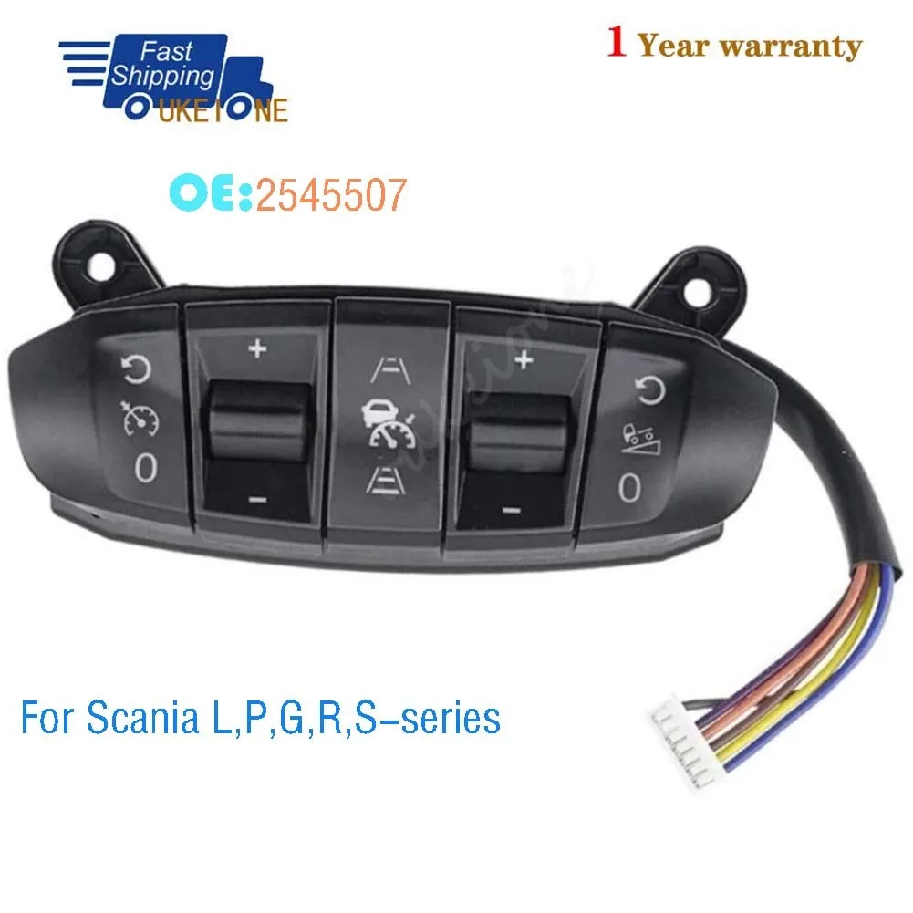 2545507 For SCANIA L,P,G,R,S-series Tractor Truck Steering Wheel Panel Module Cruise Speed Control Switch Regulator Button
2545507 For SCANIA L,P,G,R,S-series Tractor Truck Steering Wheel Panel Module Cruise Speed Control Switch Regulator Button
