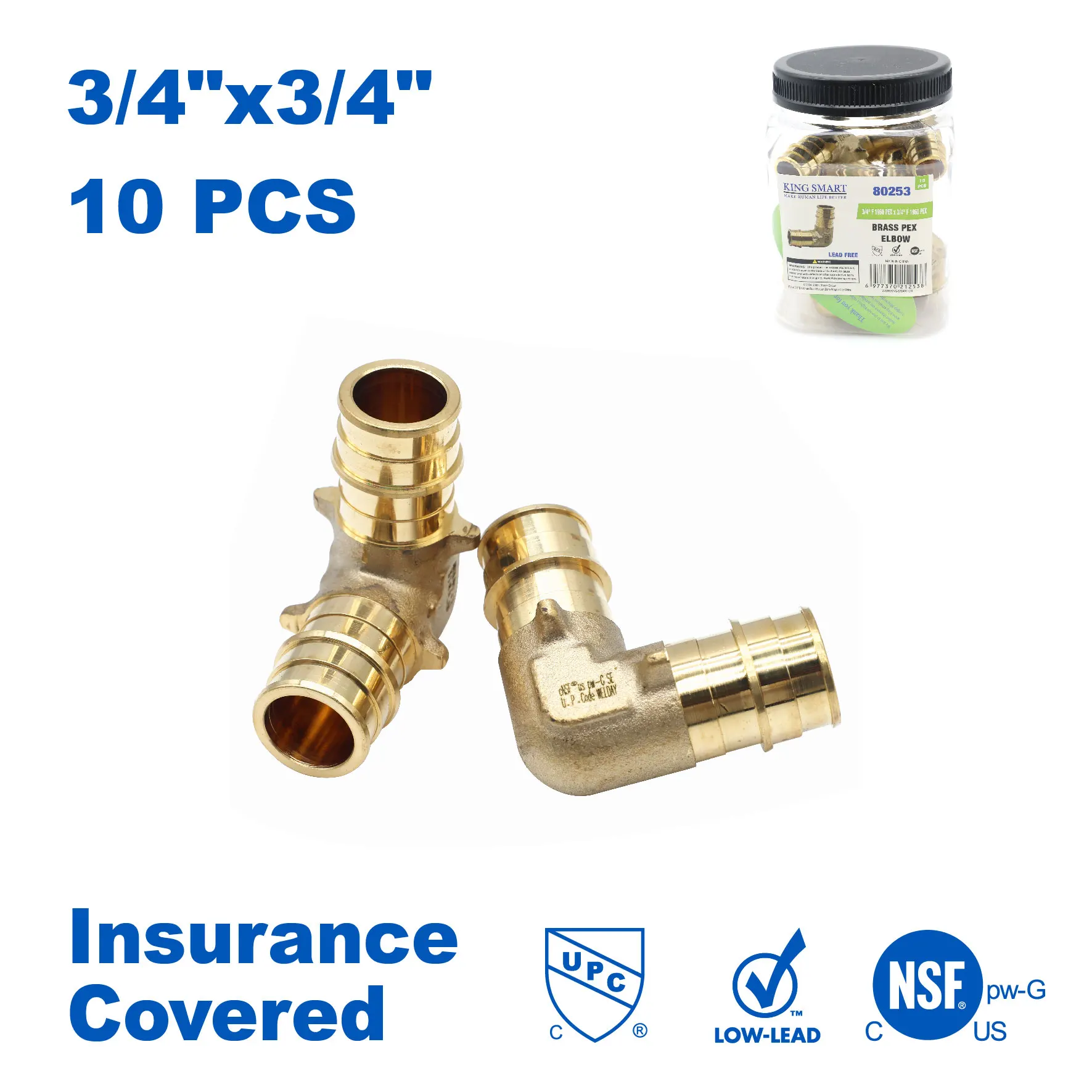 KING SMART 3/4 дюйма F1960/PEX A компенсационное колено PEX; 10 шт./корпус; бессвинцовая латунь; 80253
KING SMART 3/4 дюйма F1960/PEX A компенсационное колено PEX; 10 шт./корпус; бессвинцовая латунь; 80253