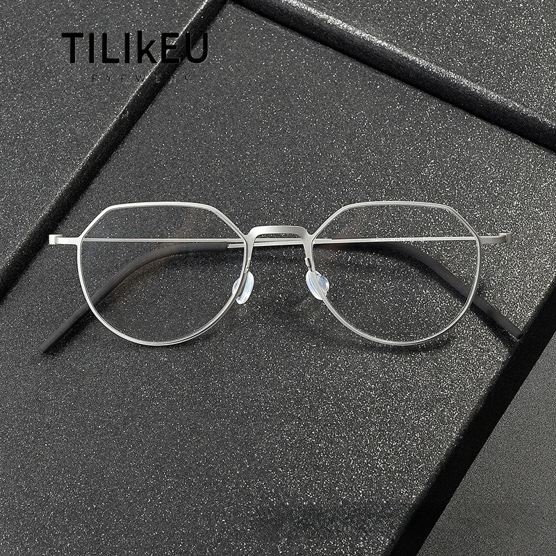 Denmark Irregular Designer Screwless Pure Titanium Eyeglasses Frame Trend Men Women Minimalist Thin-Rim Ultralight Glasses Gafas
Denmark Irregular Designer Screwless Pure Titanium Eyeglasses Frame Trend Men Women Minimalist Thin-Rim Ultralight Glasses Gafas