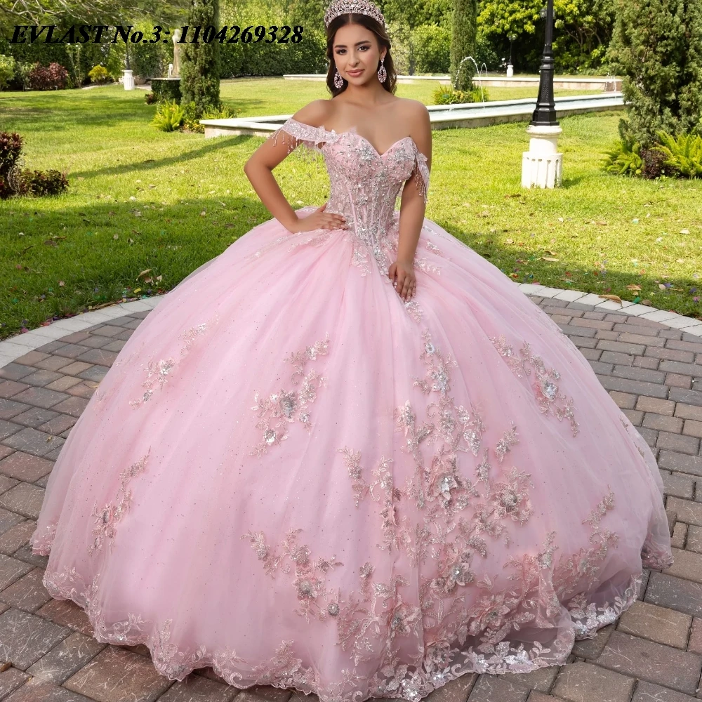 EVLAST индивидуальное розовое платье Quinceanera 2025 года, бальное платье с кружевной аппликацией, корсет с кристаллами и бисером, Sweet 16, Vestido De 15 Anos E3Q451
EVLAST индивидуальное розовое платье Quinceanera 2025 года, бальное платье с кружевной аппликацией, корсет с кристаллами и бисером, Sweet 16, Vestido De 15 Anos E3Q451