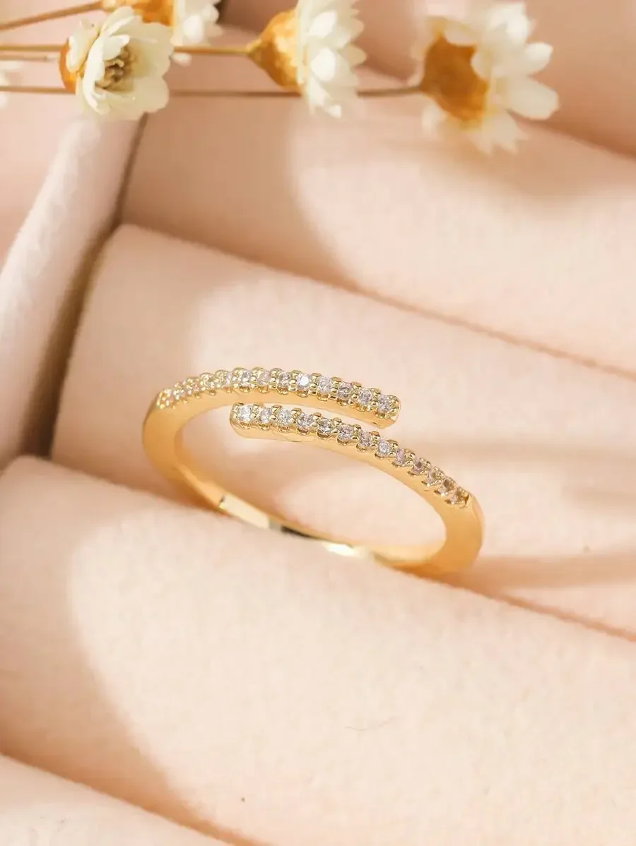CZ Pave Open Wrap Ring Copper Alloy Gold Plated For Women
CZ Pave Open Wrap Ring Copper Alloy Gold Plated For Women
