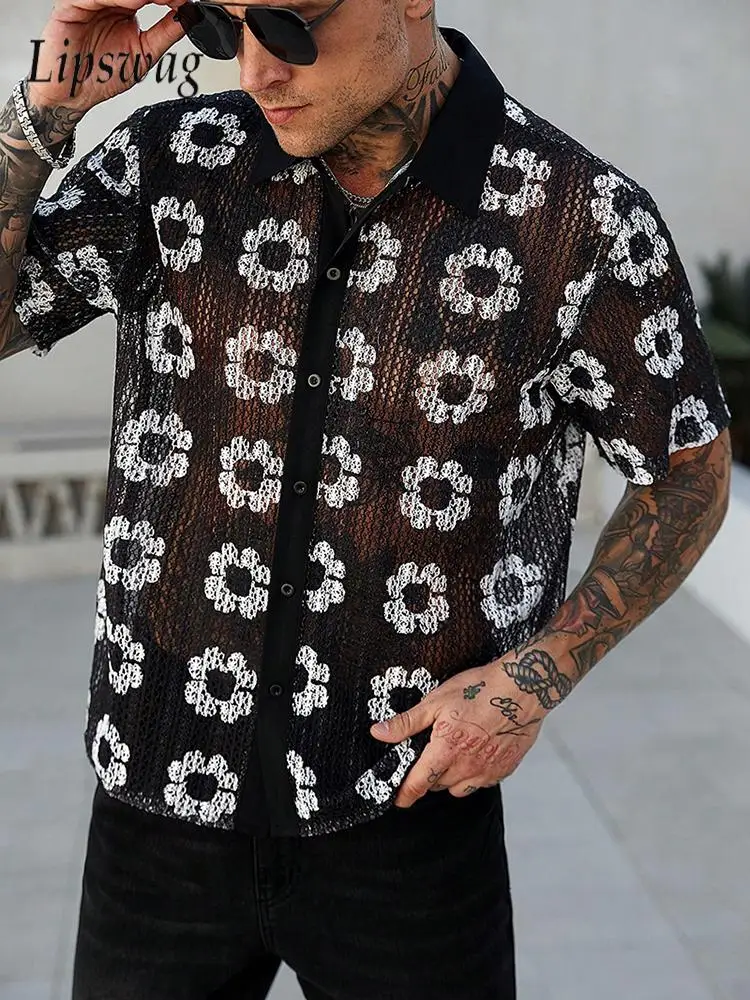 2025 Summer Fashion Florals Mesh Shirt Mens Casual Breathable Short Sleeve Button Lapel Mens Mesh Shirts Vacation Beach Clothes
2025 Summer Fashion Florals Mesh Shirt Mens Casual Breathable Short Sleeve Button Lapel Mens Mesh Shirts Vacation Beach Clothes