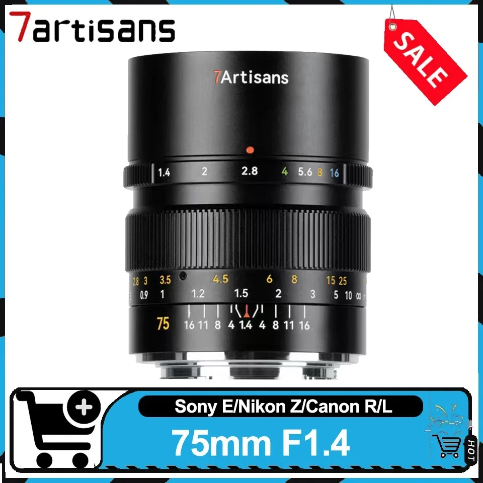7artisans 75mm F1.4 Полнокадровый объектив Prime Telephot с ручной фокусировкой и большой диафрагмой для Sony E Nikon Z Canon RF Leica L
7artisans 75mm F1.4 Полнокадровый объектив Prime Telephot с ручной фокусировкой и большой диафрагмой для Sony E Nikon Z Canon RF Leica L