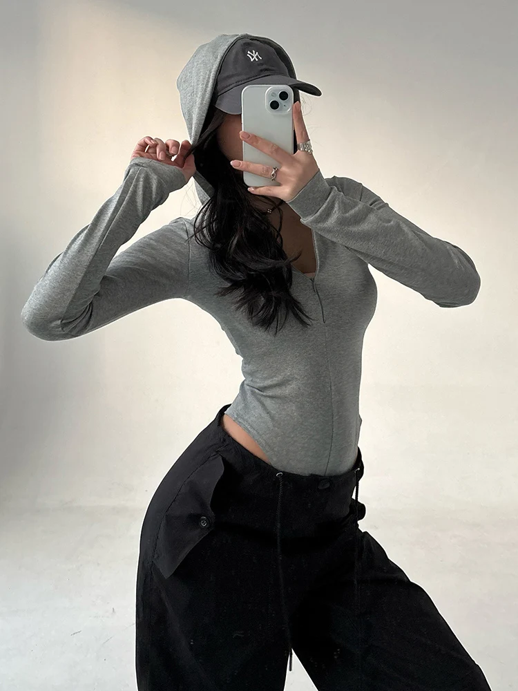 Sexy Yoga Top Women's Slim Fit Long Sleeve Hoodie T-shirt Grey Base Layer Shirt American Hot Girl Style Leaf Xiaowu
Sexy Yoga Top Women's Slim Fit Long Sleeve Hoodie T-shirt Grey Base Layer Shirt American Hot Girl Style Leaf Xiaowu