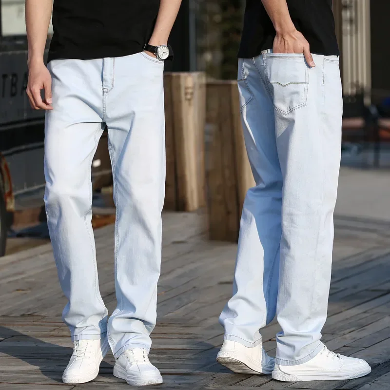 6 Colors Spring Summer Men's Thin Straight-leg Loose Jeans Classic Style Advanced Stretch Baggy Pants Male Plus Size 40 42 44
6 Colors Spring Summer Men's Thin Straight-leg Loose Jeans Classic Style Advanced Stretch Baggy Pants Male Plus Size 40 42 44