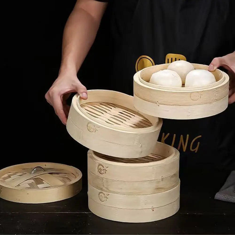 Portable Handmade Bamboo Steamer Stackable with Lid Dumpling Steamer Large Capacity Steamer Basket for Chinese Food Making
Portable Handmade Bamboo Steamer Stackable with Lid Dumpling Steamer Large Capacity Steamer Basket for Chinese Food Making