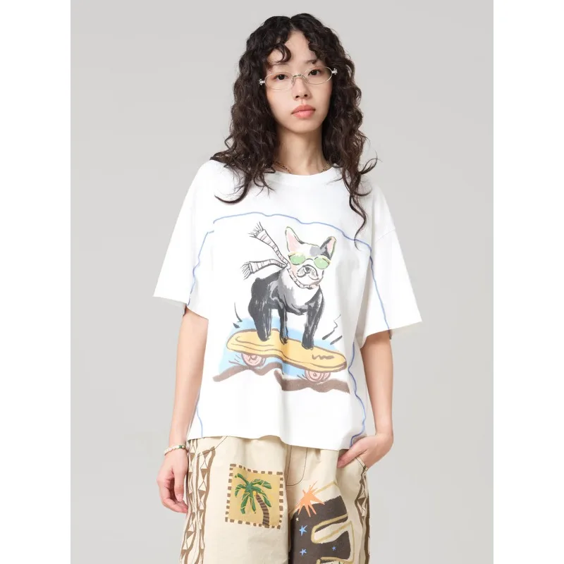 MOVEUP Short Sleeved Round Neck T-Shirt 2026 Summer New Skateboard Dog Print Drop Sleeves Contrast Stitching Women Top 3ELX10598
MOVEUP Short Sleeved Round Neck T-Shirt 2026 Summer New Skateboard Dog Print Drop Sleeves Contrast Stitching Women Top 3ELX10598