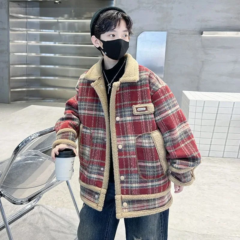 New Winter Thickened Checkered Wool Coat for Boys Warm Casual Toddler Boys Outerwear
New Winter Thickened Checkered Wool Coat for Boys Warm Casual Toddler Boys Outerwear