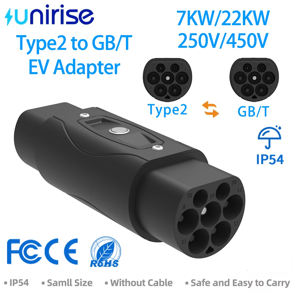 Адаптер для зарядки электромобилей Unirise EV Charger Type2 на GB/T 7 кВт/22 кВт, однофазный/трехфазный, IEC 62196-2, конвертер для электромобилей по китайскому стандарту
Адаптер для зарядки электромобилей Unirise EV Charger Type2 на GB/T 7 кВт/22 кВт, однофазный/трехфазный, IEC 62196-2, конвертер для электромобилей по китайскому стандарту
