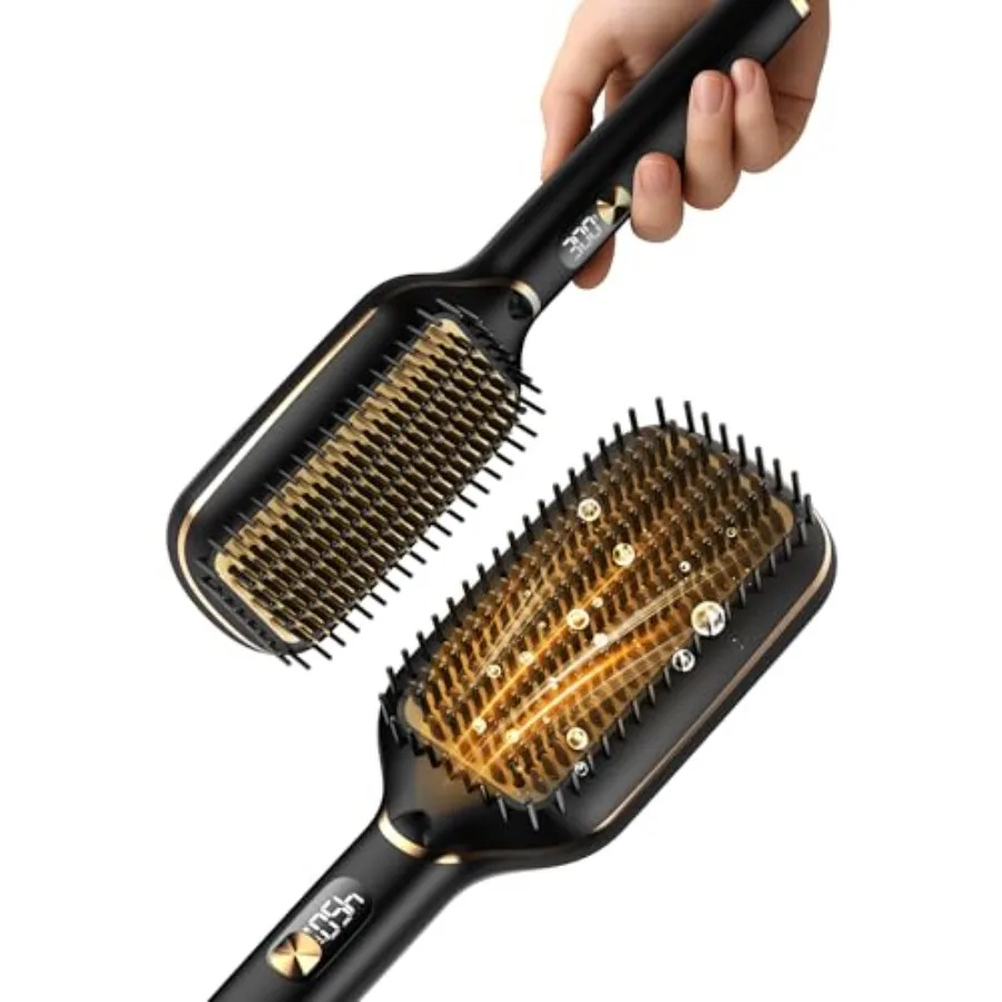 Ionic Plus Straightener Brush 20s Fast Heating Hot Comb 5 Adjustable Temps Anti-Scald Ceramic Bristles Dual Voltage Hair Brush
Ionic Plus Straightener Brush 20s Fast Heating Hot Comb 5 Adjustable Temps Anti-Scald Ceramic Bristles Dual Voltage Hair Brush