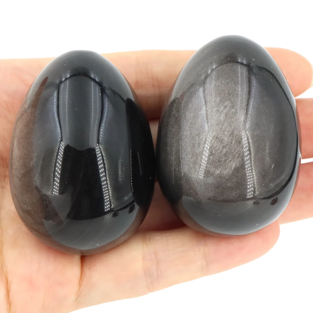 49x35 Natural Silvery Obsidian Yoni Egg Healing Crystal Chakra Energy Stone Easter Decor Massage Reiki Gemstone Crafts With Base
49x35 Natural Silvery Obsidian Yoni Egg Healing Crystal Chakra Energy Stone Easter Decor Massage Reiki Gemstone Crafts With Base