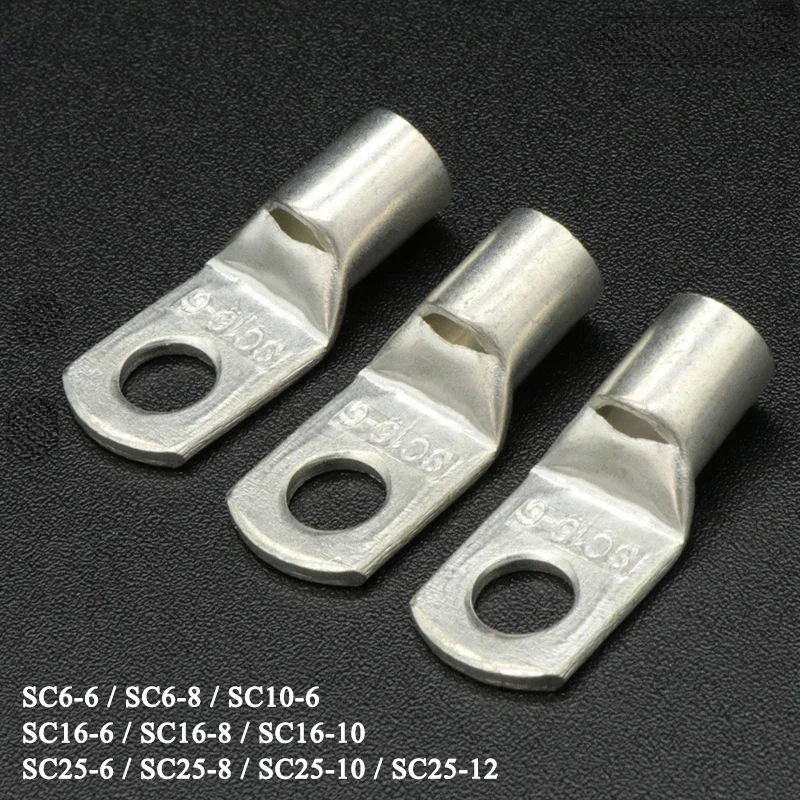 SC Type Wire Nose Terminal Bare Copper SC6 SC10 SC16 SC25 SC35 Battery Block Lugs Hole ID 6 8 10 12mm Crimp DTGA Cable Connector
SC Type Wire Nose Terminal Bare Copper SC6 SC10 SC16 SC25 SC35 Battery Block Lugs Hole ID 6 8 10 12mm Crimp DTGA Cable Connector