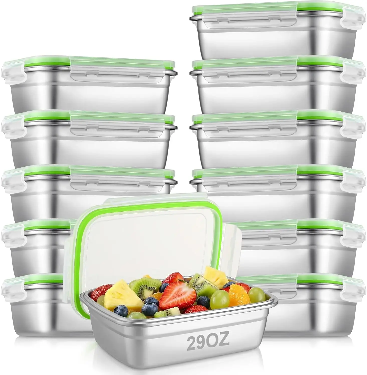 12-Piece 304 Stainless Steel Food Storage Containers with Airtight Lids, Freezer & Dishwasher Safe for Kitchen, Picnic, Camping
12-Piece 304 Stainless Steel Food Storage Containers with Airtight Lids, Freezer & Dishwasher Safe for Kitchen, Picnic, Camping