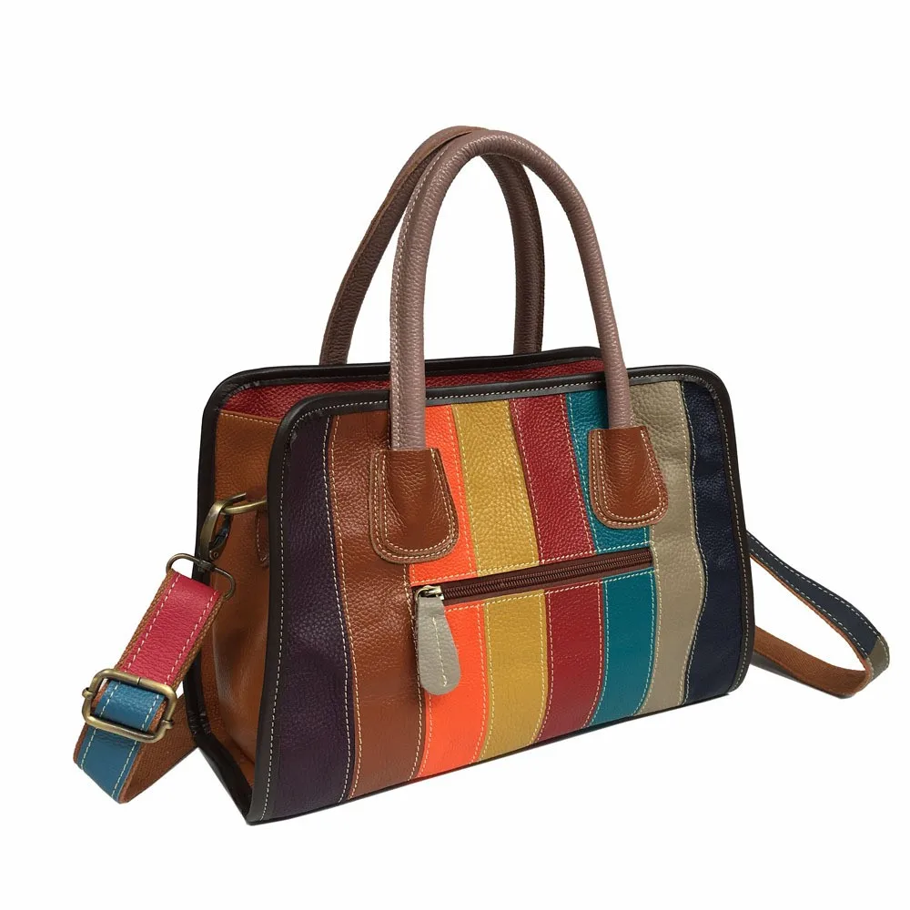 Genuine Leather Ladies Handbag Woman Top Layer Cowhide Designer Soft Shoulder Pack Ladies Ms Patchwork Crossbody Bags Color Bars
Genuine Leather Ladies Handbag Woman Top Layer Cowhide Designer Soft Shoulder Pack Ladies Ms Patchwork Crossbody Bags Color Bars