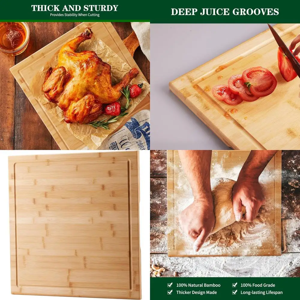 Разделочный блок бамбука 20 x 20 — большая квадратная кухонная доска с ручкой и пазом для сока
Разделочный блок бамбука 20 x 20 — большая квадратная кухонная доска с ручкой и пазом для сока