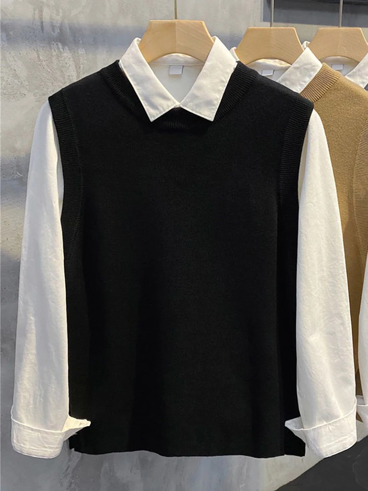 Men's Knitted Sweater And irt Two-Piece Set Long Sve Fce-Lined Autumn Faion round Ne Youthful Sle Crew Ne
Men's Knitted Sweater And irt Two-Piece Set Long Sve Fce-Lined Autumn Faion round Ne Youthful Sle Crew Ne