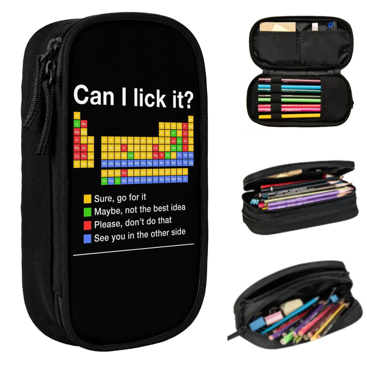 Can I Lick It Periodic Table Pencil Case for Boys Girls Gifts Pen Box Pencil Bag Stationery Supplies Pen Holder Bag
Can I Lick It Periodic Table Pencil Case for Boys Girls Gifts Pen Box Pencil Bag Stationery Supplies Pen Holder Bag