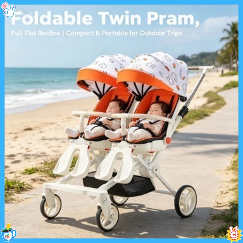 Tandem Twin Stroller with Reclining Seats, Ultra-Compact Fold, Lightweight Travel Stroller for Growing Siblings
Tandem Twin Stroller with Reclining Seats, Ultra-Compact Fold, Lightweight Travel Stroller for Growing Siblings