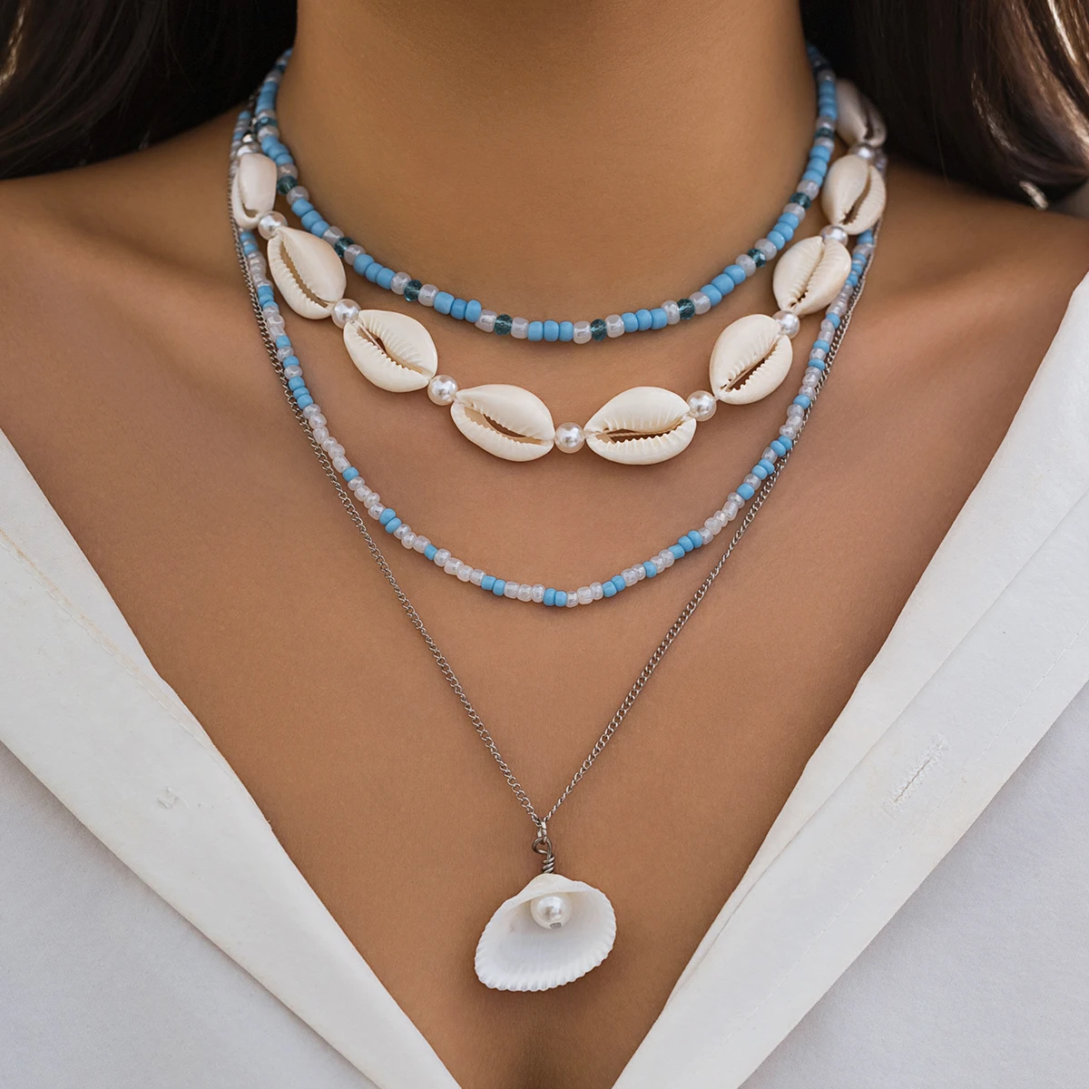 Salircon Bohemian Acrylic Chain Clavicle Necklace Fashion Blue Rice Beads Multi layered Necklace Summer Sexy Beach Jewelry
Salircon Bohemian Acrylic Chain Clavicle Necklace Fashion Blue Rice Beads Multi layered Necklace Summer Sexy Beach Jewelry
