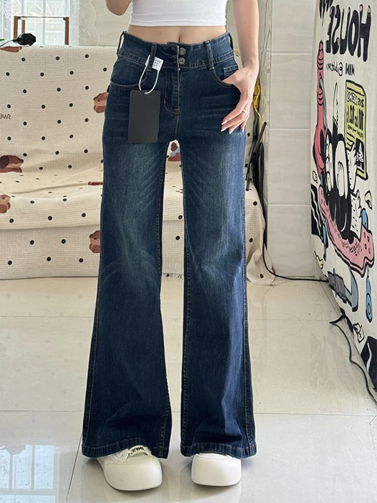 American Retro Flared Jeans Women's Low Waist plus Size Loose Straight Leg Wide Leg Pants Casual Pure Color Denim Jeans
American Retro Flared Jeans Women's Low Waist plus Size Loose Straight Leg Wide Leg Pants Casual Pure Color Denim Jeans