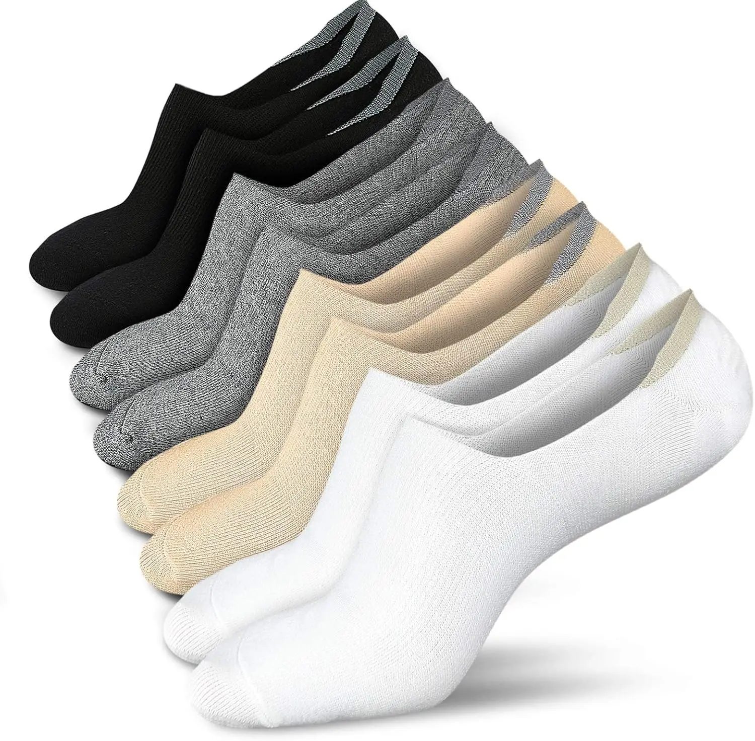 Women's Low Cut No Show Socks, Non-Slip Flat Boat Line, Pack of 4/8 Pairs
Women's Low Cut No Show Socks, Non-Slip Flat Boat Line, Pack of 4/8 Pairs