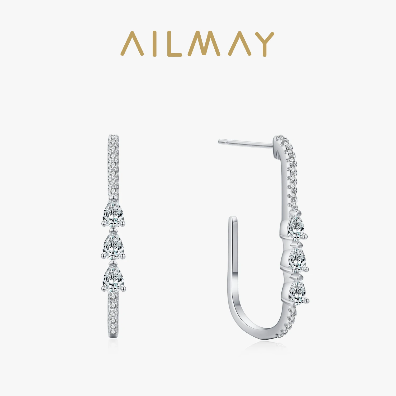 Ailmay Real 925 Sterling Silver Luxury Water Drop Square Clear CZ Original Design Earrings For Women Fine Jewelry Party Gift
Ailmay Real 925 Sterling Silver Luxury Water Drop Square Clear CZ Original Design Earrings For Women Fine Jewelry Party Gift